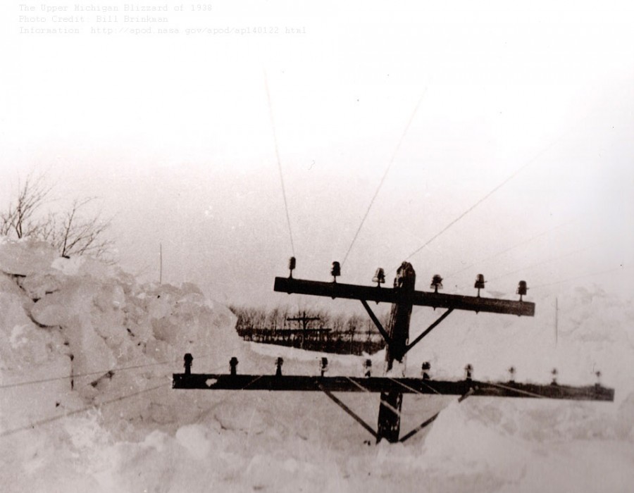 العاصفة الثلجية في ميشيغان عام 1938