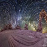 سماء مشوهة: مسارات النجوم فوق حديقة الأقواس الوطنية