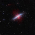 M82  مجرة الإنفجارات النجمية مع رياح عاتية
